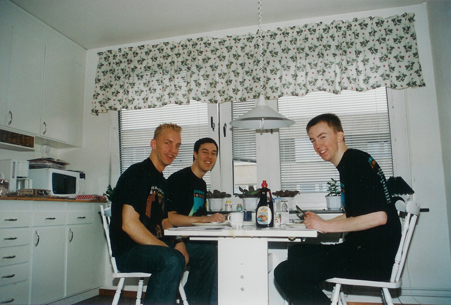 The Blood Brothers are eating breakfast.