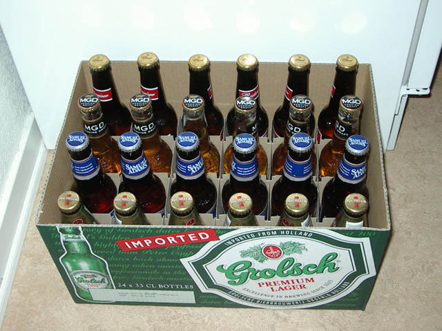 The beers for the day.