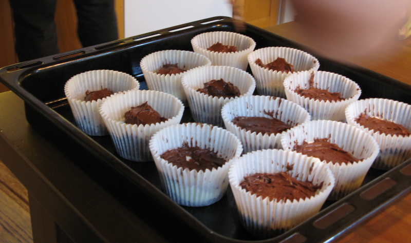 Muffins on the way for the afternoon coffee